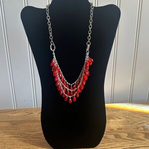 Elegant Red Beaded Necklace